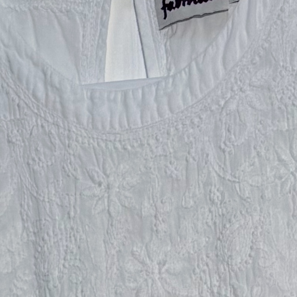 Fabindia White Embroidered Dress